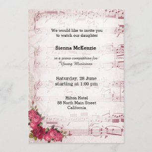 Vintage Musik Einladung