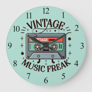 Vintage Musik Freak Große Wanduhr