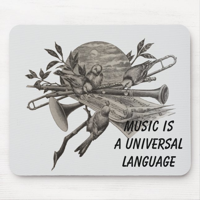 Vintage Musik ist Universelle Sprache Musikalisch Mousepad (Vorne)