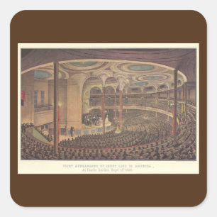 Vintage Musik, Jenny Lind, schwedische Opernsänger Quadratischer Aufkleber