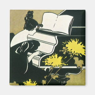 Vintage-Musik, Miss Traumerei spielt Klavier, Reed Magnet