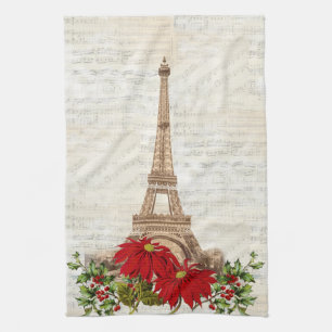 Vintage-Musik Paris-Weihnachts-Küchentuch Geschirrtuch
