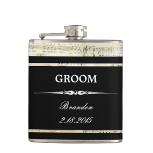Vintage-Musik-Schwarze FLASCHE für den Bräutigam z Flachmann