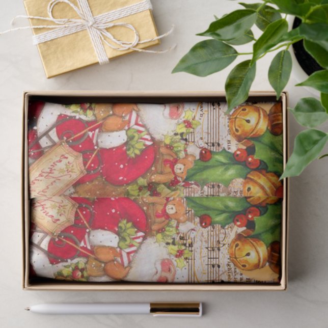 Vintage Musik und Weihnachten Seidenpapier (Geschenk)