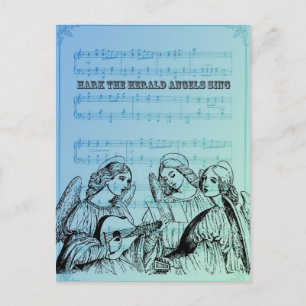 Vintage Musikalische Engel Postkarte