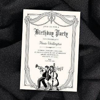 Vintage musikalischer Geburtstag Einladung