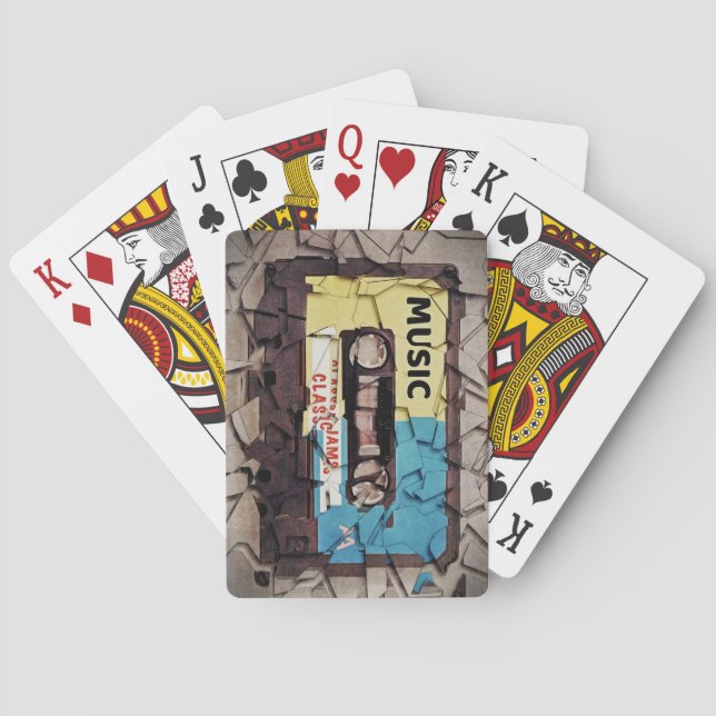 Vintage Musikkassette Spielkarten (Rückseite)