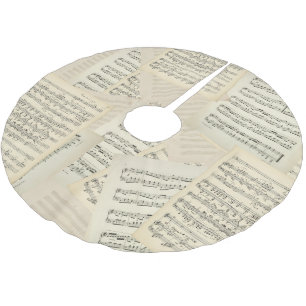 Vintage Musikkomposition Weihnachten Polyester Weihnachtsbaumdecke