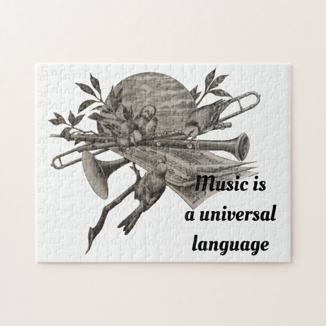 Vintage Musikliebhaber - Musikinstrumente Puzzle (Horizontal)