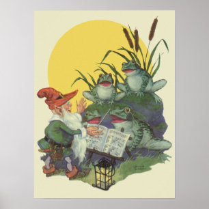 Vintage-Musikmagazin-Coverkunst, Etude-Froschchor Poster