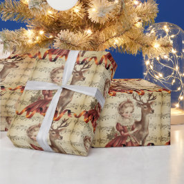 Vintage Musikmesse und Weihnachtsmann Geschenkpapier