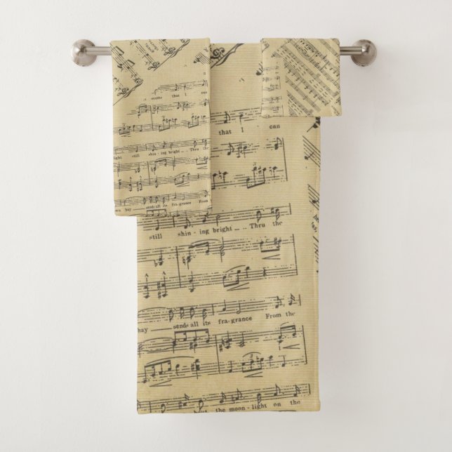 Vintage Musiknote Badhandtuch Set (Insitu)