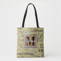 Vintage Musiknote Musician Monogram