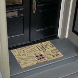 Vintage Musiknote Musician Monogram Fußmatte