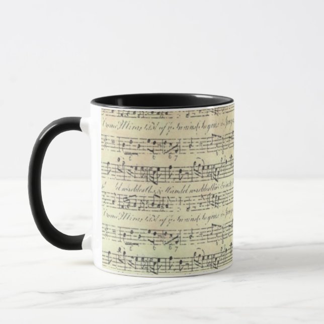 Vintage Musiknote Muster Musik Thema Musiker Tasse (Links)
