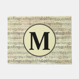 Vintage Musiknote Muster Musiker Monogram Fußmatte