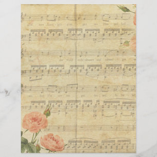 Vintage Musiknoten Blumenzeitschrift