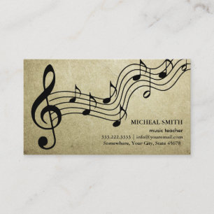 Vintage-Musiknoten Elegante Musik Visitenkarte
