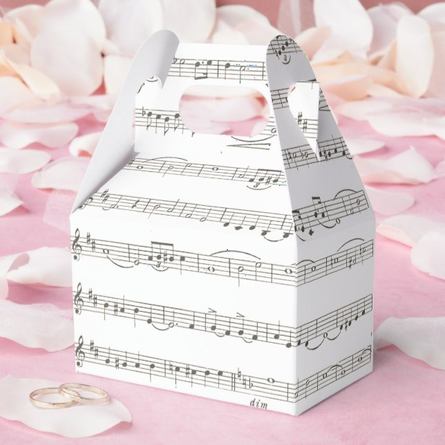 Vintage Musiknoten Geschenkschachtel (Hochzeit)
