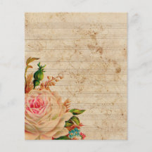 Vintage Musiknoten mit Rose Blume