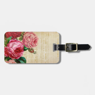 Vintage Musiknoten mit rustikalen Blume Gepäckanhänger