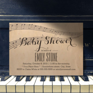 Vintage Musiknoten Musical Baby Dusche Einladung
