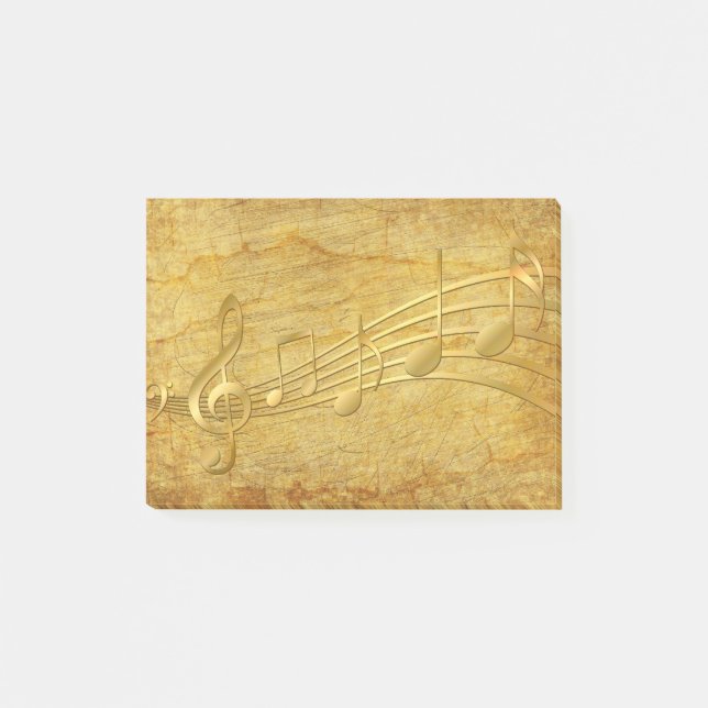 Vintage Musiknoten Post-it Klebezettel (Vorderseite)
