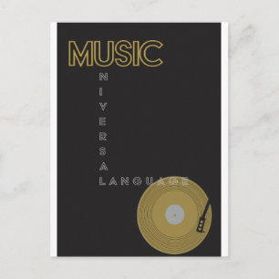 Vintage-Musikposter Plattenspieler Postkarte