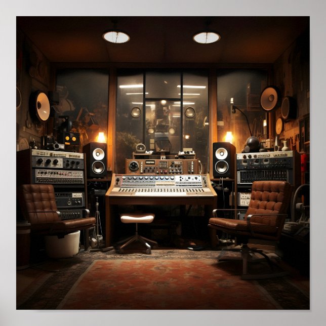 Vintage-Musikstudio Poster (Vorne)