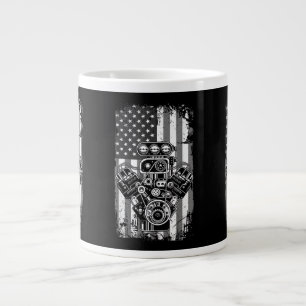 Vintage-Muskelauto-Kolben-Amerikanische-Flagge-Lus Jumbo-Tasse