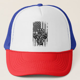 Vintage Muskelkater Pistole American Flag Funny Me Truckerkappe