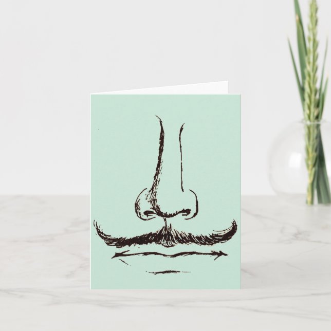 Vintage Mustache Blank Karte (Vorderseite)
