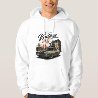 Vintage Mustang Route 66 Garage Sonnenuntergang Gr Hoodie