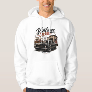 Vintage Mustang Route 66 Garage Sonnenuntergang Gr Hoodie