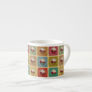 Vintage-Muster aus Cupcakes Espressotasse
