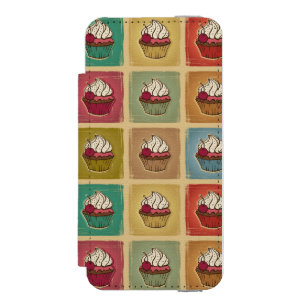 Vintage-Muster aus Cupcakes Incipio Watson™ iPhone 5 Geldbörsen Hülle