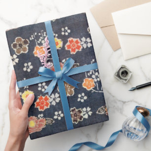 Vintage-Muster Bingata: Ume-Blüten, Kirsche ... Geschenkpapier