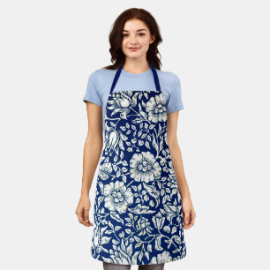 Vintage-Muster, Blaue Malve, von William Morris Schürze