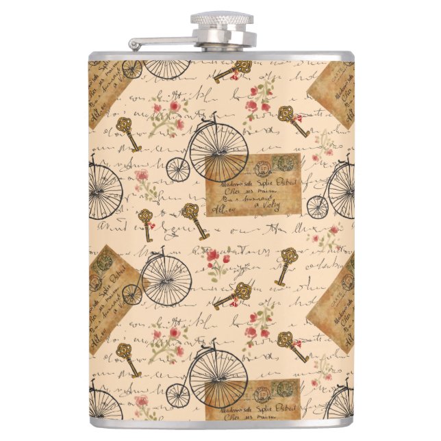 vintage Muster Flachmann (Vorderseite)