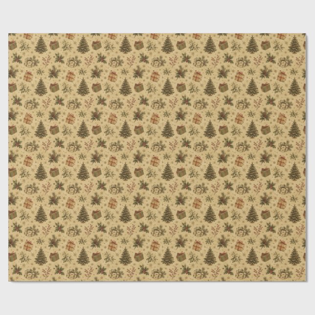 Vintage-Muster-Geschenkpapier  Geschenkpapier (Flach)