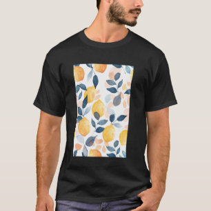 Vintage-Muster-Kunst Frucht Zitrone Aquarell T-Shirt