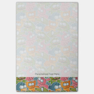 Vintage-Muster mit Cartoon-Tieren Post-it Klebezettel