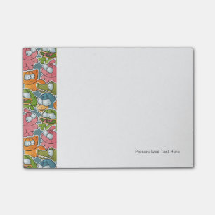 Vintage-Muster mit Cartoon-Tieren Post-it Klebezettel