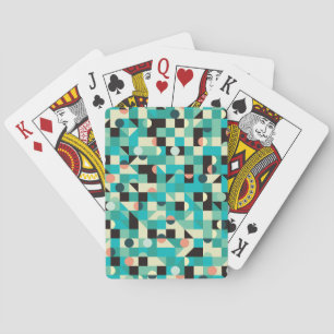 Vintage-Muster mit Dreiecken und Kreisen. Spielkarten