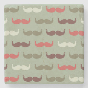 Vintage-Muster mit Schnurrbart Steinuntersetzer