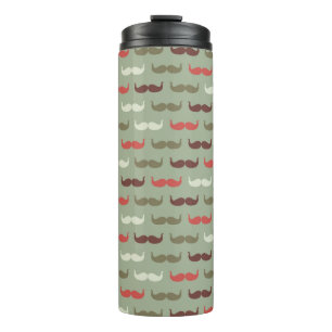 Vintage-Muster mit Schnurrbart Thermosbecher