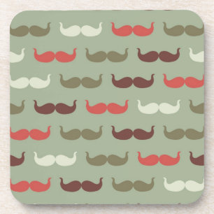 Vintage-Muster mit Schnurrbart Untersetzer