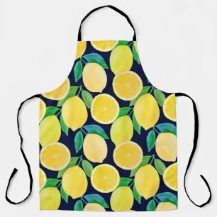 Vintage Musterdarstellung der Wasserfarbenlemon Schürze