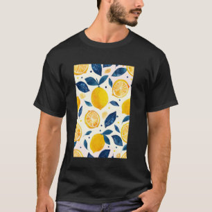 Vintage-Musterkunst Zitronenfrucht 3 T-Shirt
