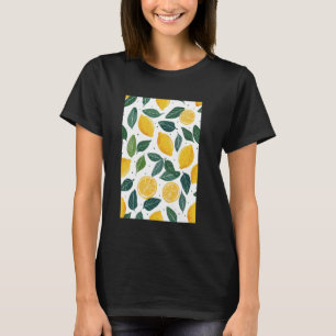 Vintage-Musterkunst Zitronenfrucht Aquarell 2 T-Shirt